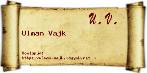 Ulman Vajk névjegykártya